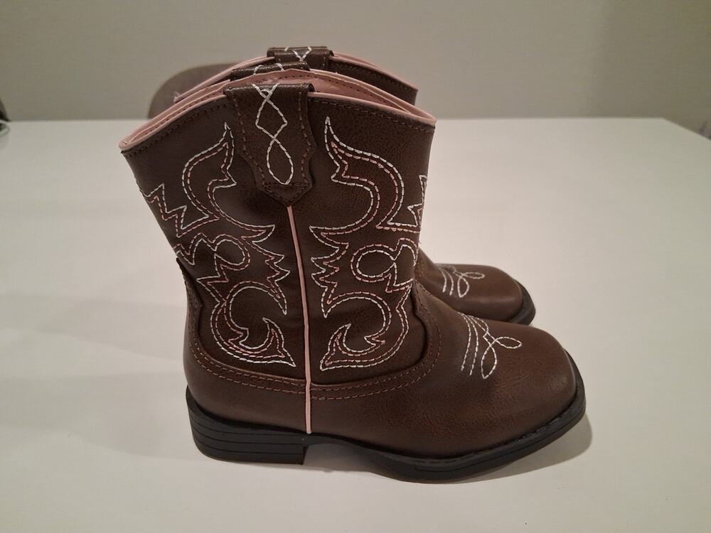 Wonder Nation Girl's Brown Western Cowboy Boots Size 9C